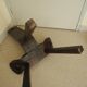 vintage tripod chair brutalist wood decor 50s brutalist