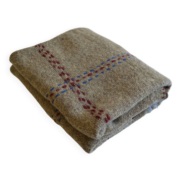 Plaid couverture vintage fait main pure laine