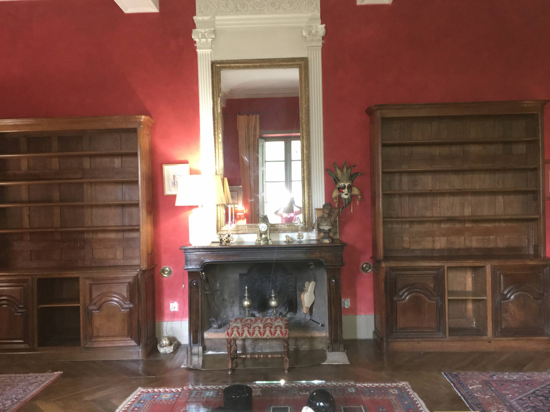 Pair of large oak bookshelves in louis-philippe style