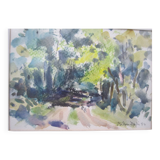aquarelle sous verre signée Isidore Dufis