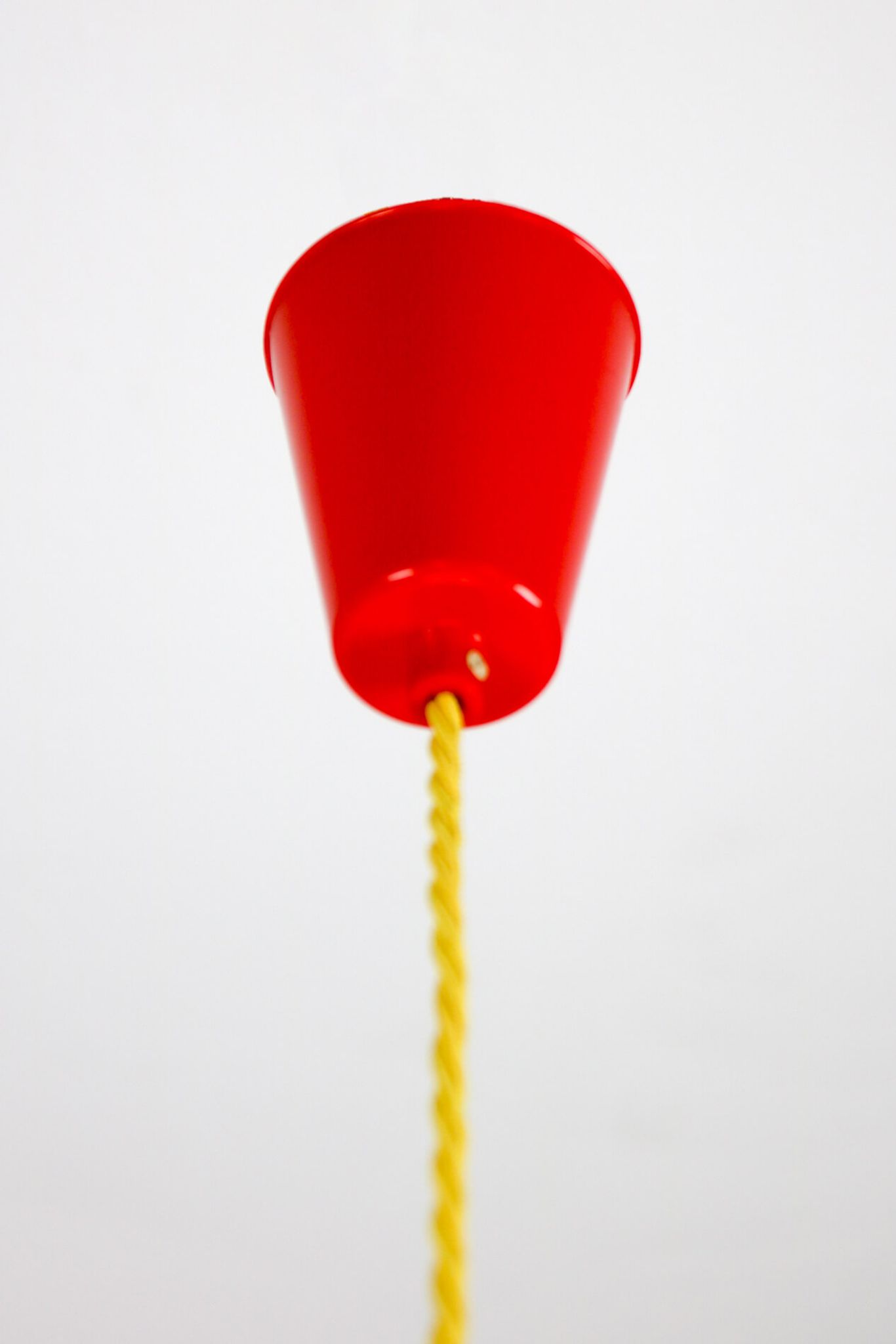 Suspension en verre rouge et jaune