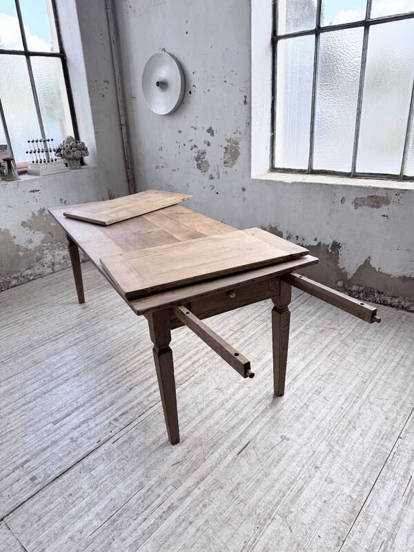 Table de ferme chêne massif avec allonges (190-280cm) 1950