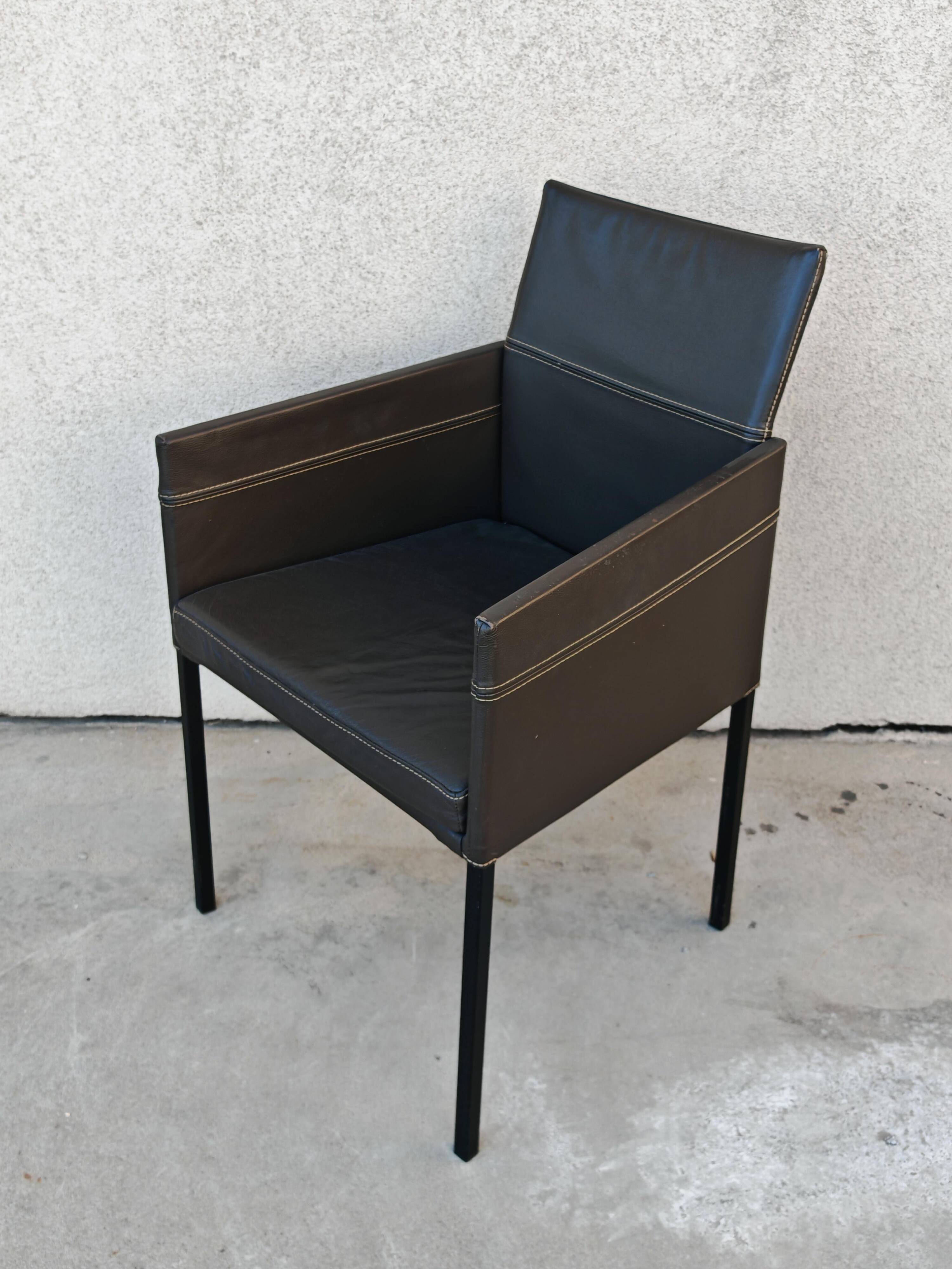 Pair of leather armchairs Texas by Karl Friedrich Förster for KFF