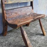 Brutalist folk art bench