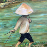 Oil painting on canvas landscape Asia
