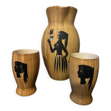Pitcher and 2 glasses Vallauris