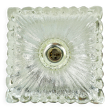 Heavy mid century ice glass wall lamp 1960s 70s sconce hustadt-leuchten