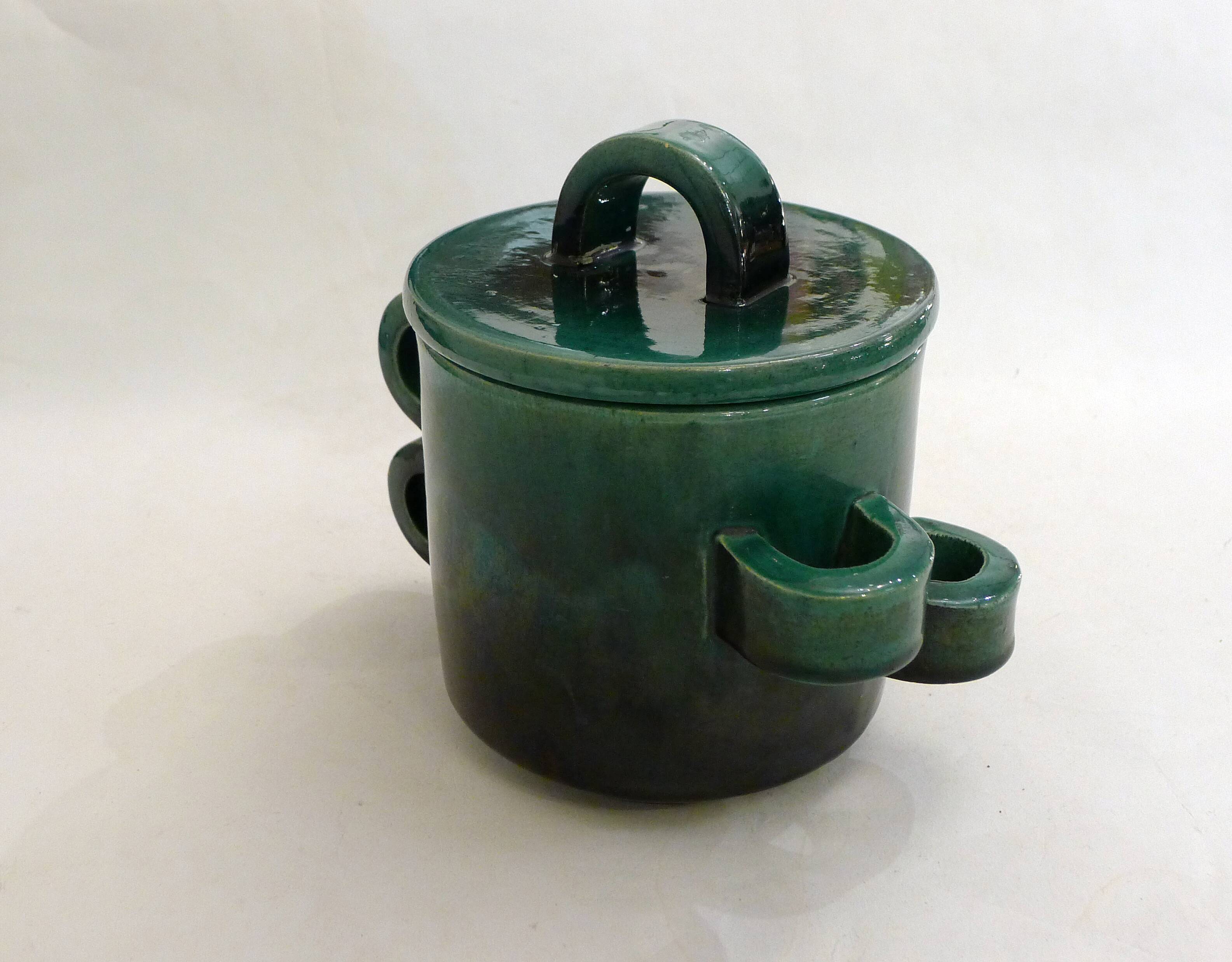 Large covered pot L. Giraud Vallauris mid-century