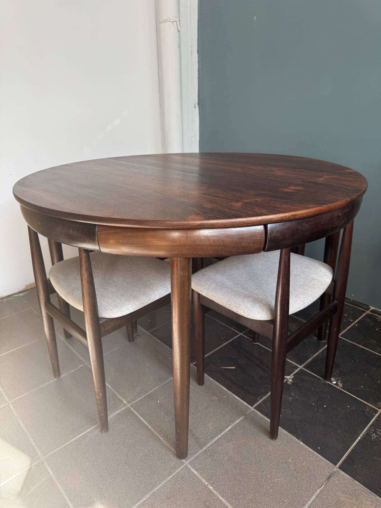 Rare Hans Olsen Roundette dining set, Denmark (1960s)