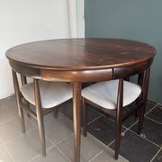 Rare Roundette dining room set by Hans Olsen, Denmark (1960s)
