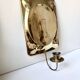 Vintage Scandinavian Brass Wall Candle holder Sconce height 29cm
