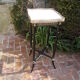 Napoleon III side table with marble top and openwork gallery.