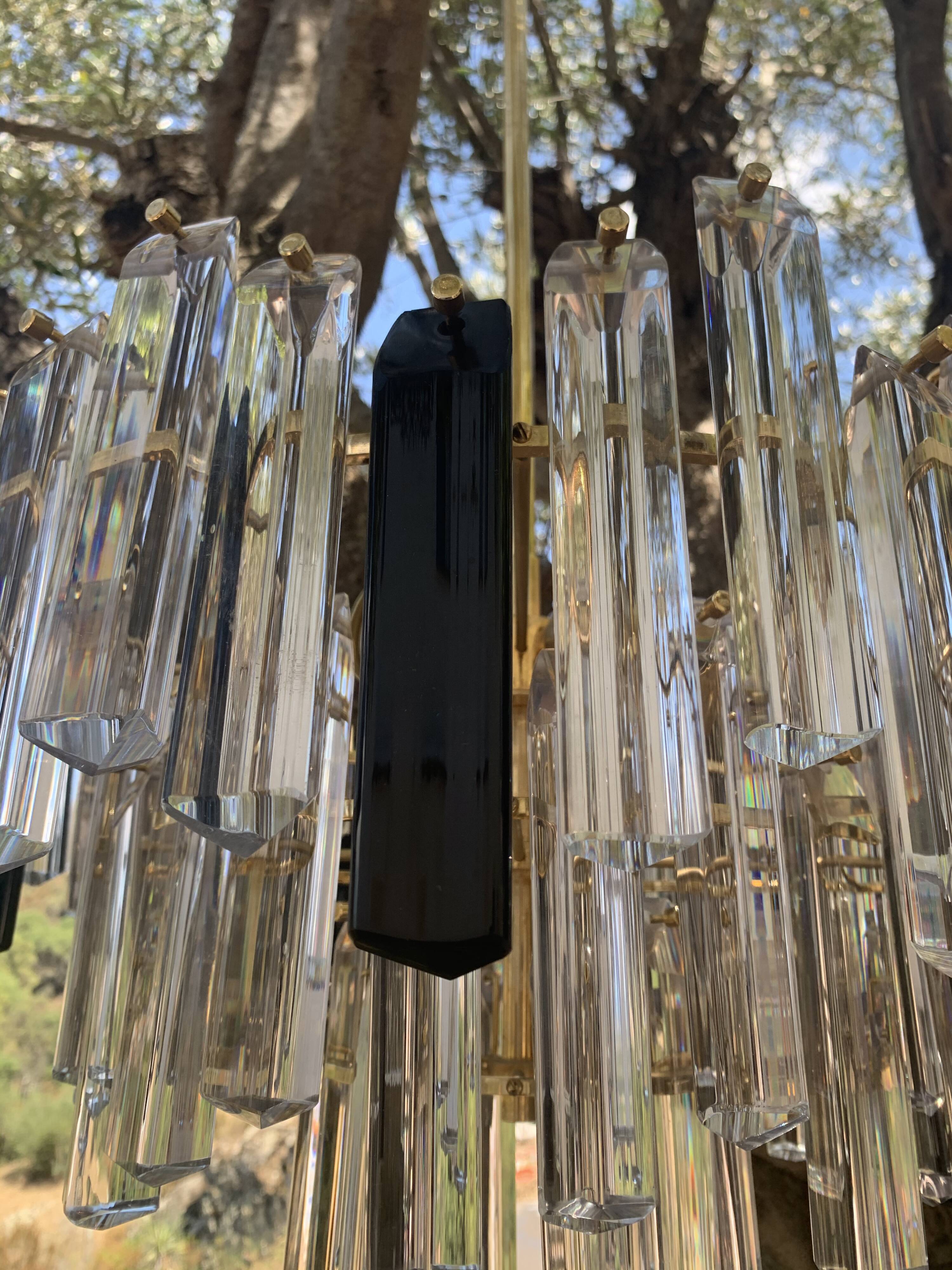 Venini trihedron chandelier in Murano glass