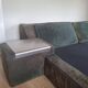 Double bed frame - Roche Bobois 1970s - complete - original green suede