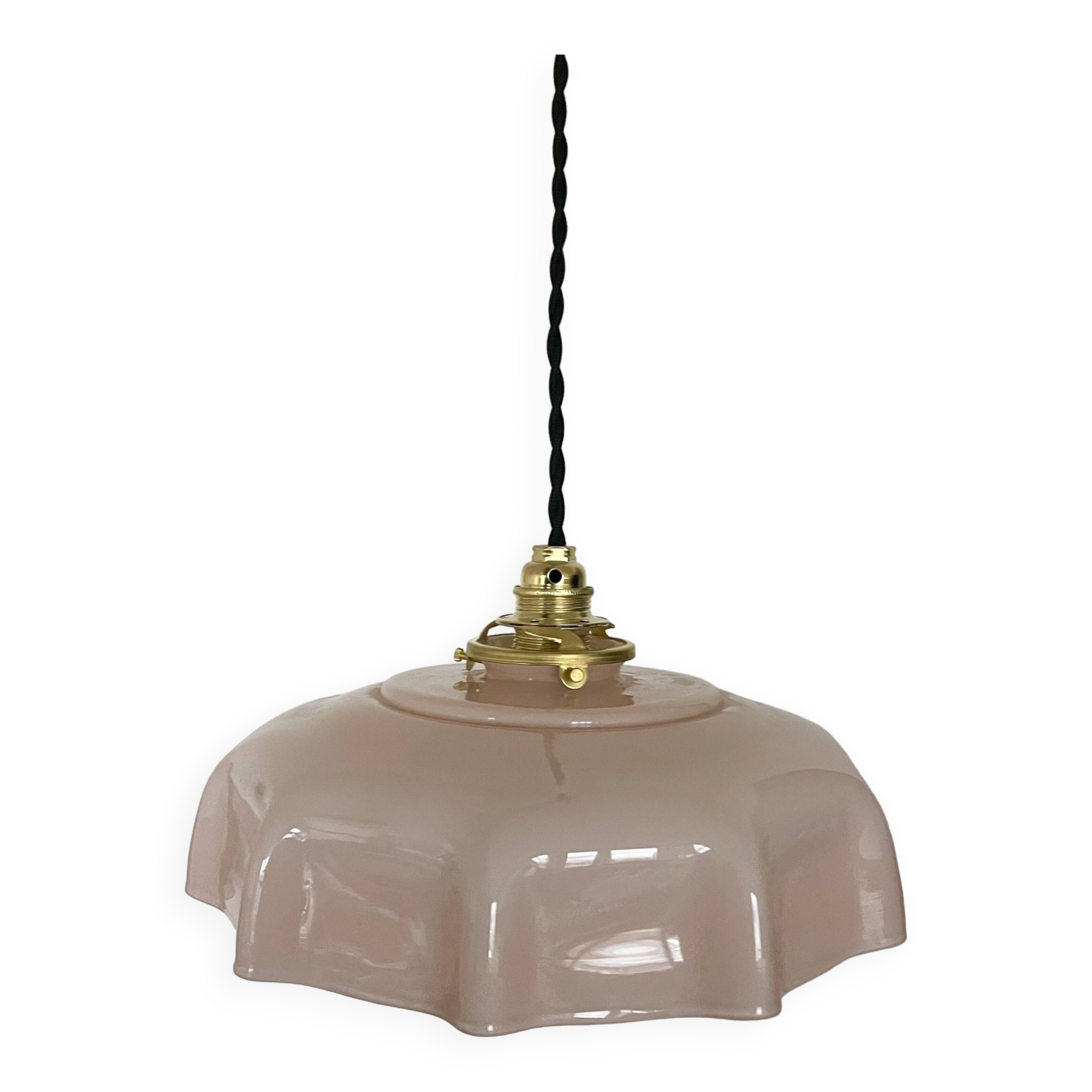 Old pink opaline pendant light