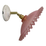Vintage pink plastic lampshade wall light