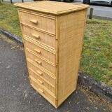 Vintage Bamboo Rattan Chiffonner