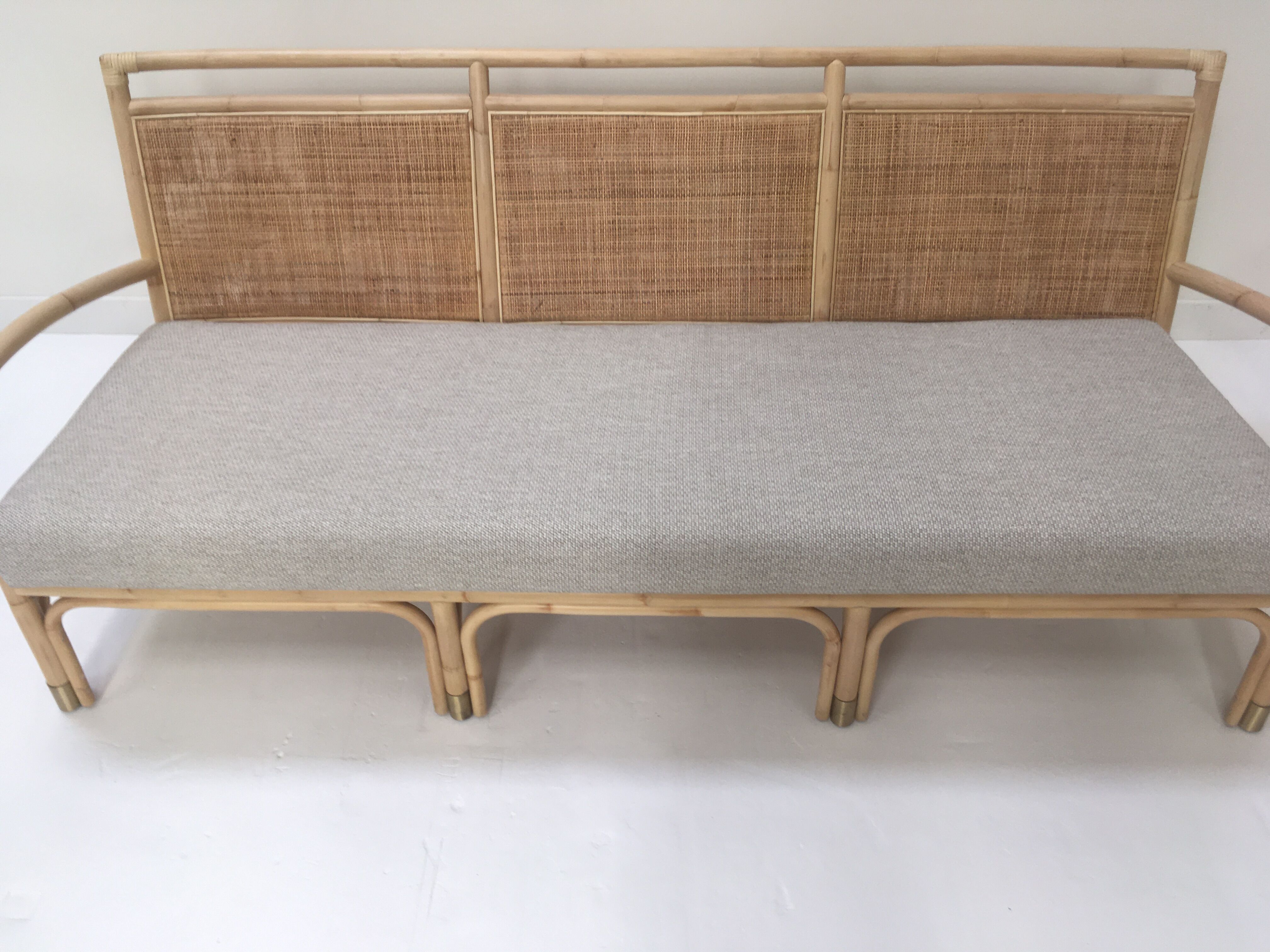 3-seater rattan and canning sofa