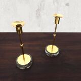 2 Scandinavian candlesticks Gunnar Ander for Ystad Metall 1960