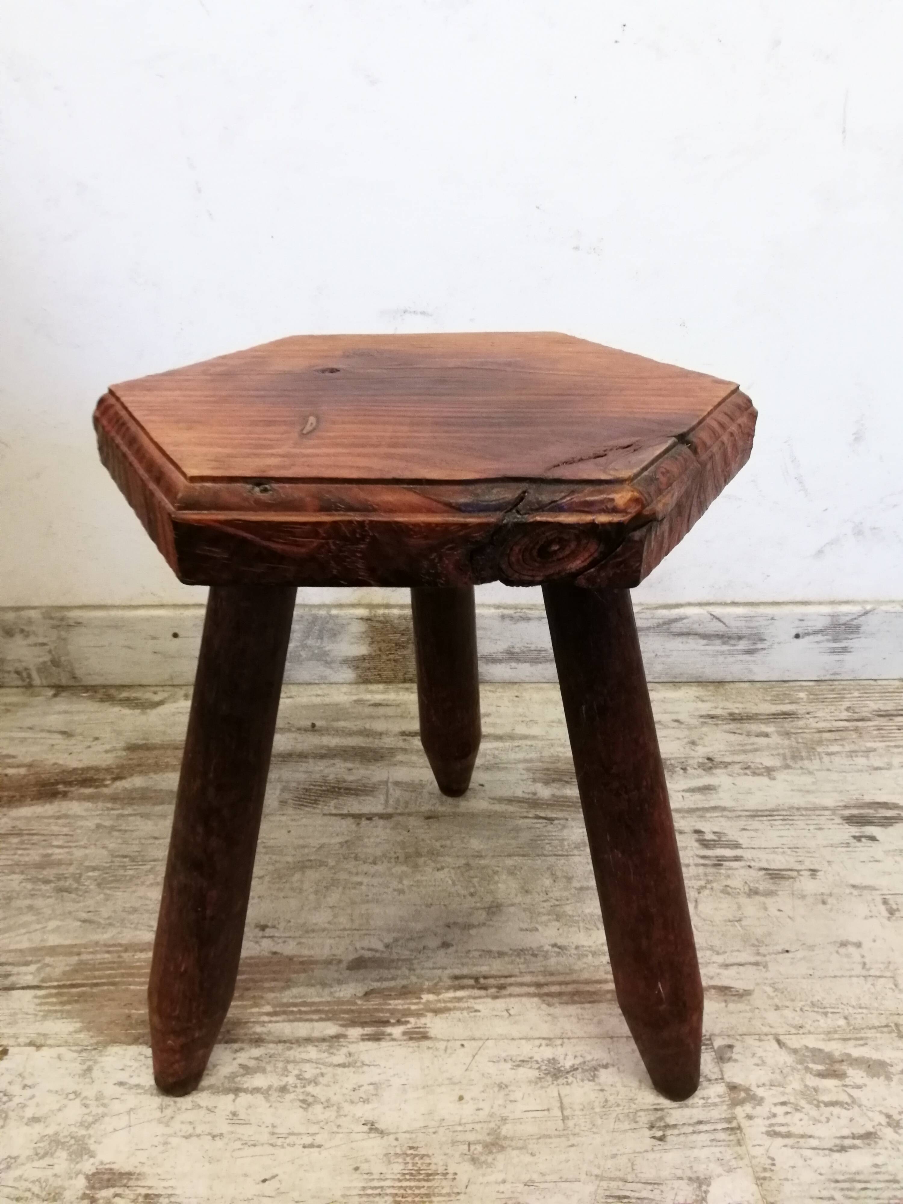 Wooden tripod stool