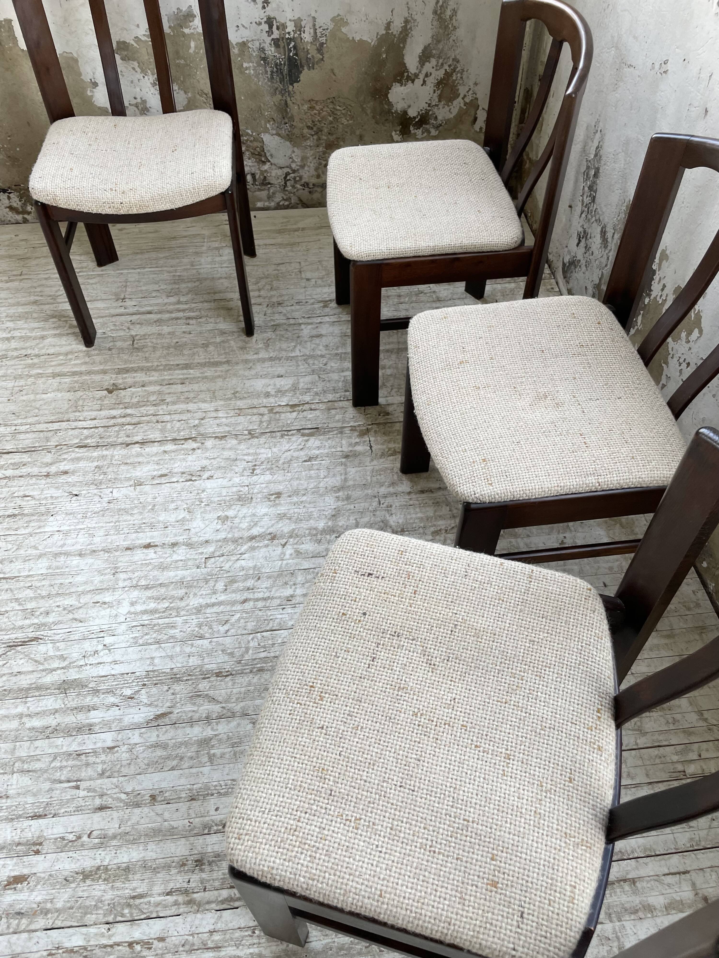 4 Scandinavian mahogany chairs