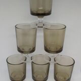 Smoked brown digestive glasses from the 70s