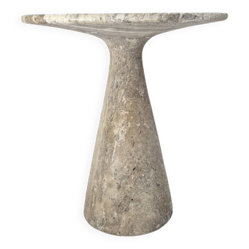 Silver travertine side table
