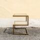 Brass coffee table with double glass shelf, 1970s