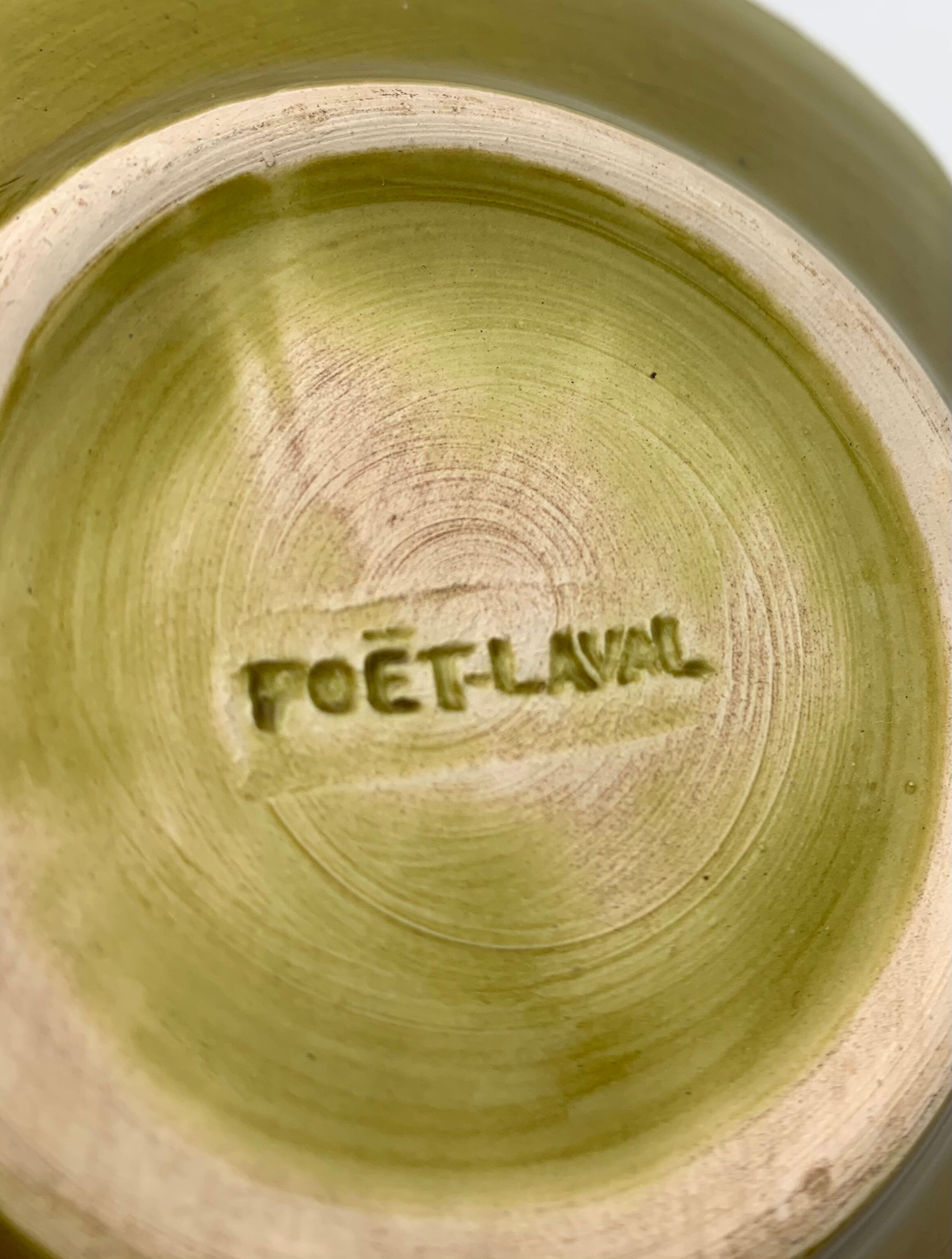 Vintage enameled ceramic bowl signed POET-LAVAL - 1960s.