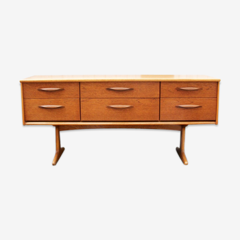 Sideboard 6 drawers in blond teak -1960/70