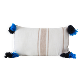 Coussin rectangulaire 100% Laine & Lin Bleu
