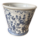 White and blue China planter, height 11.5 cm