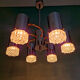Space Age chandelier in chrome metal and brass, 1970s