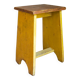 Art-populaire workshop stool in patinated painted wood