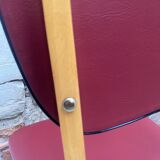 Chaise skaï rouge années 60