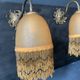 Pair of vintage wall lamps, glass paste and fringes, art deco, XXth