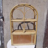 Wall or standing rattan shelf