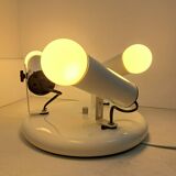 White ceiling light with 3 spotlights made in Italy, space age design