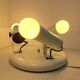 White ceiling light with 3 spotlights made in Italy, space age design
