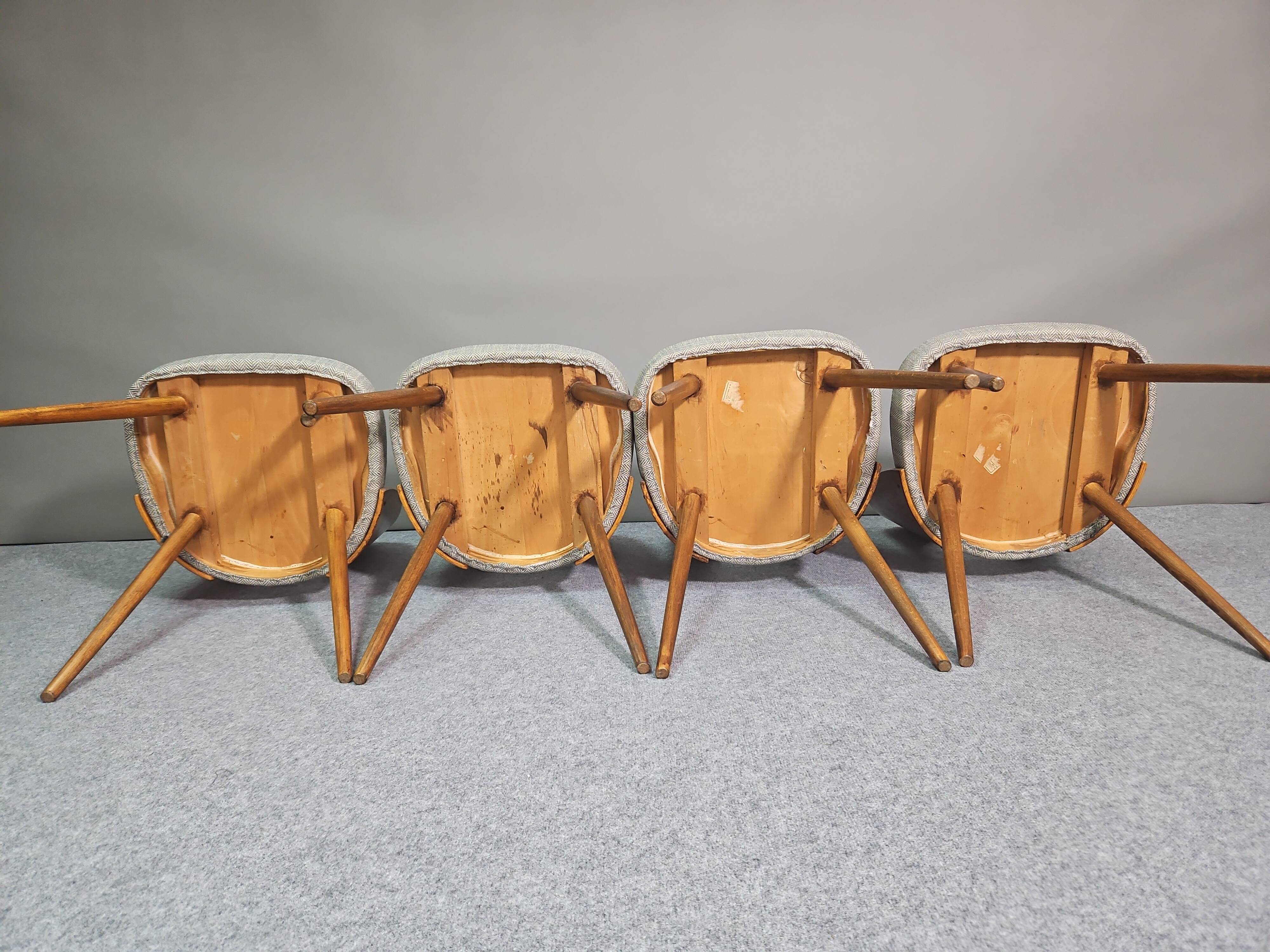 Chairs designed by Antonín Šuman for Tatra Nabytok, Czechoslovakia 1960s.