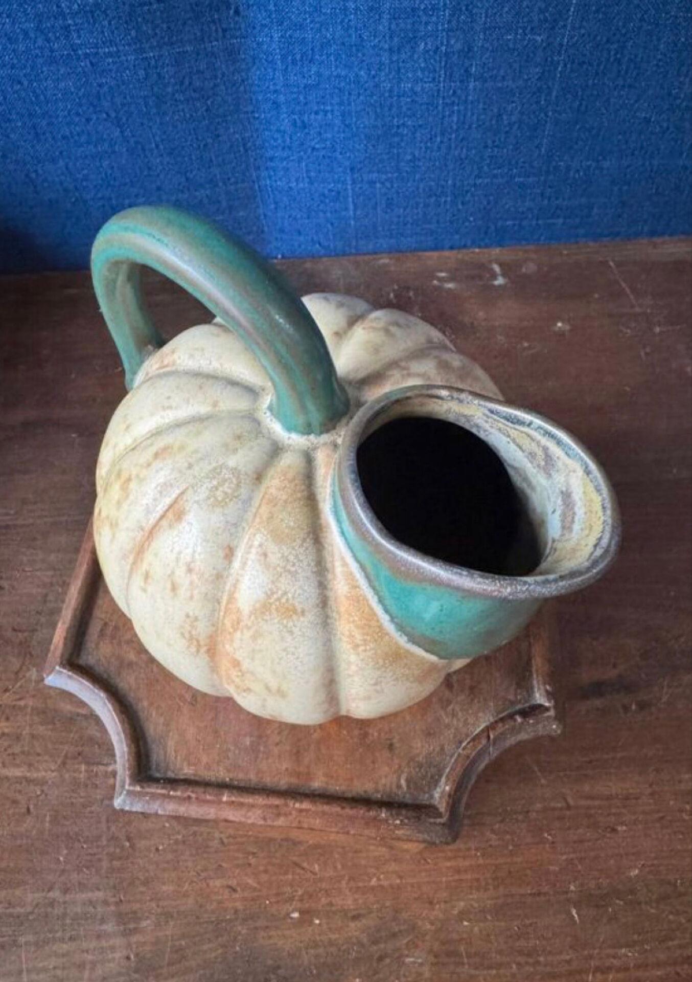 Rare "pumpkin" pitcher by Louis Lourioux. Art Nouveau period.