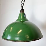 Industrial British Green Enamel Factory Pendant Lamp from Maxlume, 1960s