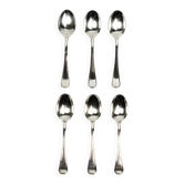 6 cuillères à espresso Christofle America en métal argenté, Luc Lanel