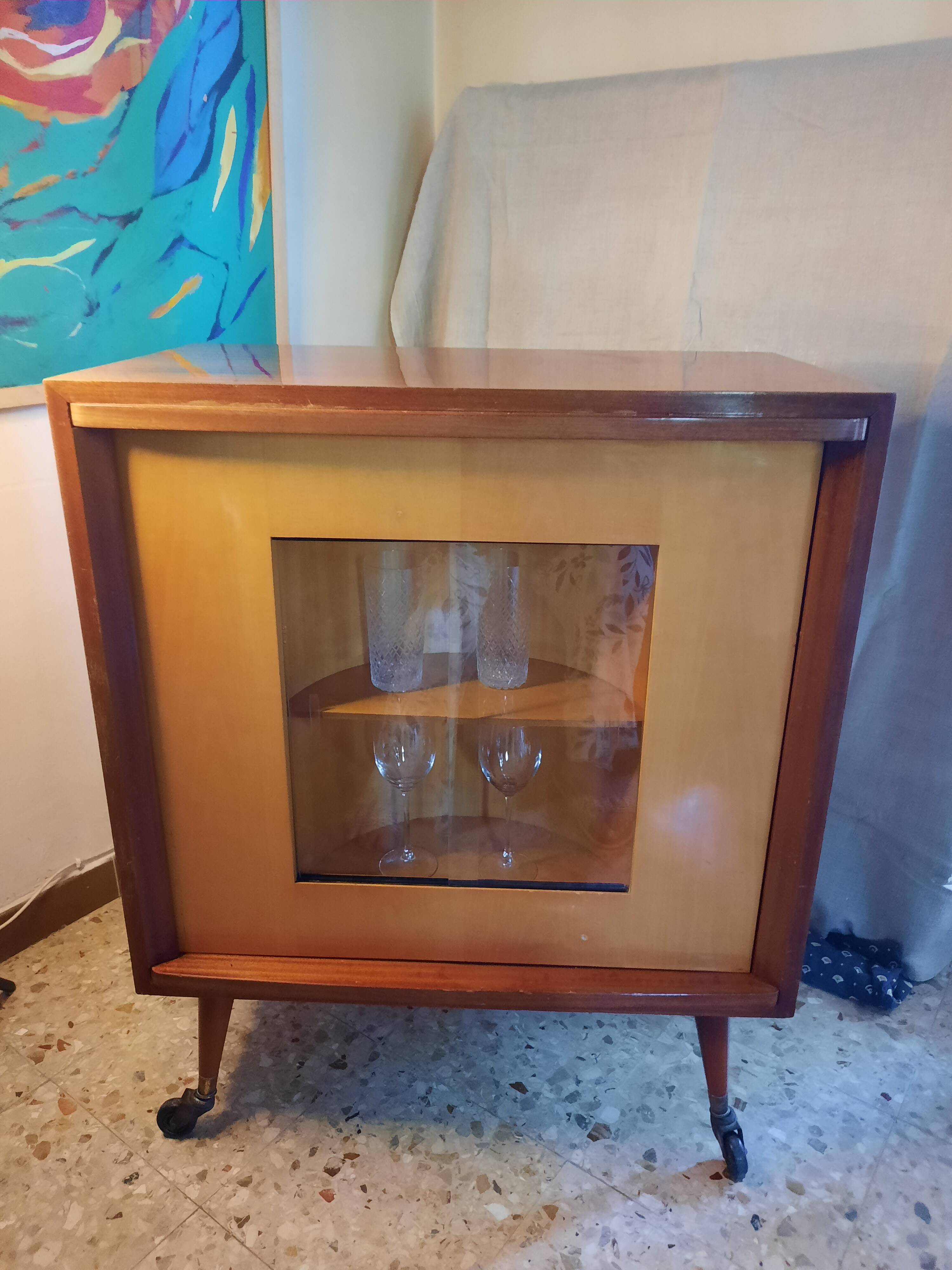1950s rotating bar cabinet