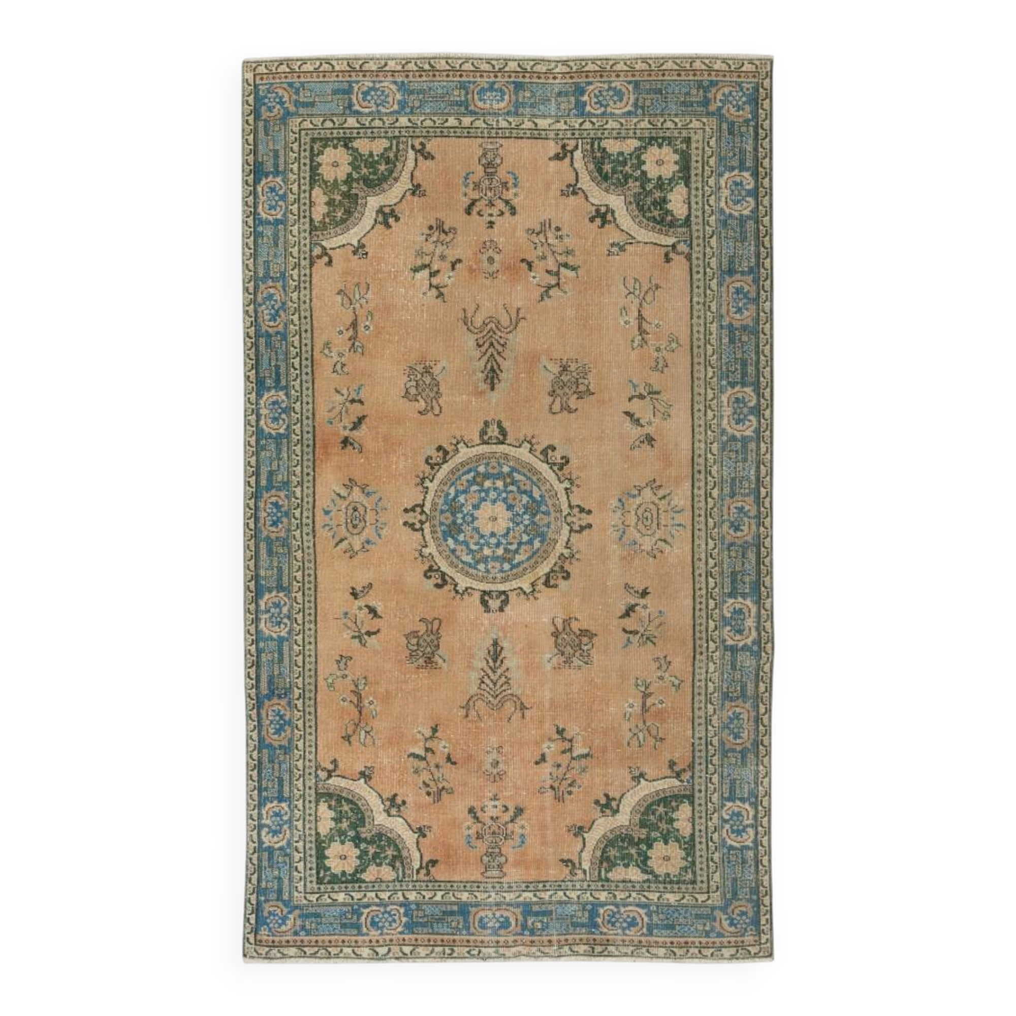 Traditional Hand-Knotted Vintage Turkish Red Area Rug. Handmade in Turkey