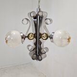 Vintage Mazzega Murano Pendant Light with 3 Glass Globes, Italy, circa 1970