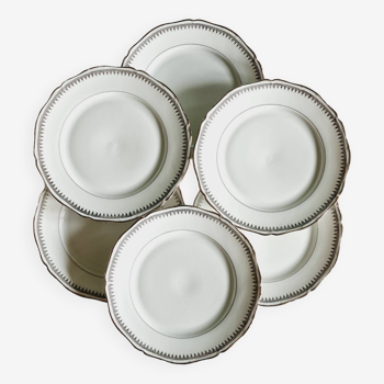 Lot de 6 assiettes à desserts porcelaine de Sologne