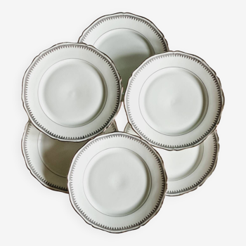 Set of 6 Sologne porcelain dessert plates
