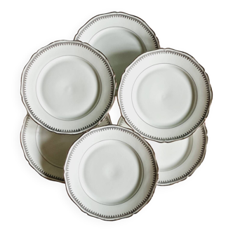 Lot de 6 assiettes à desserts porcelaine de Sologne