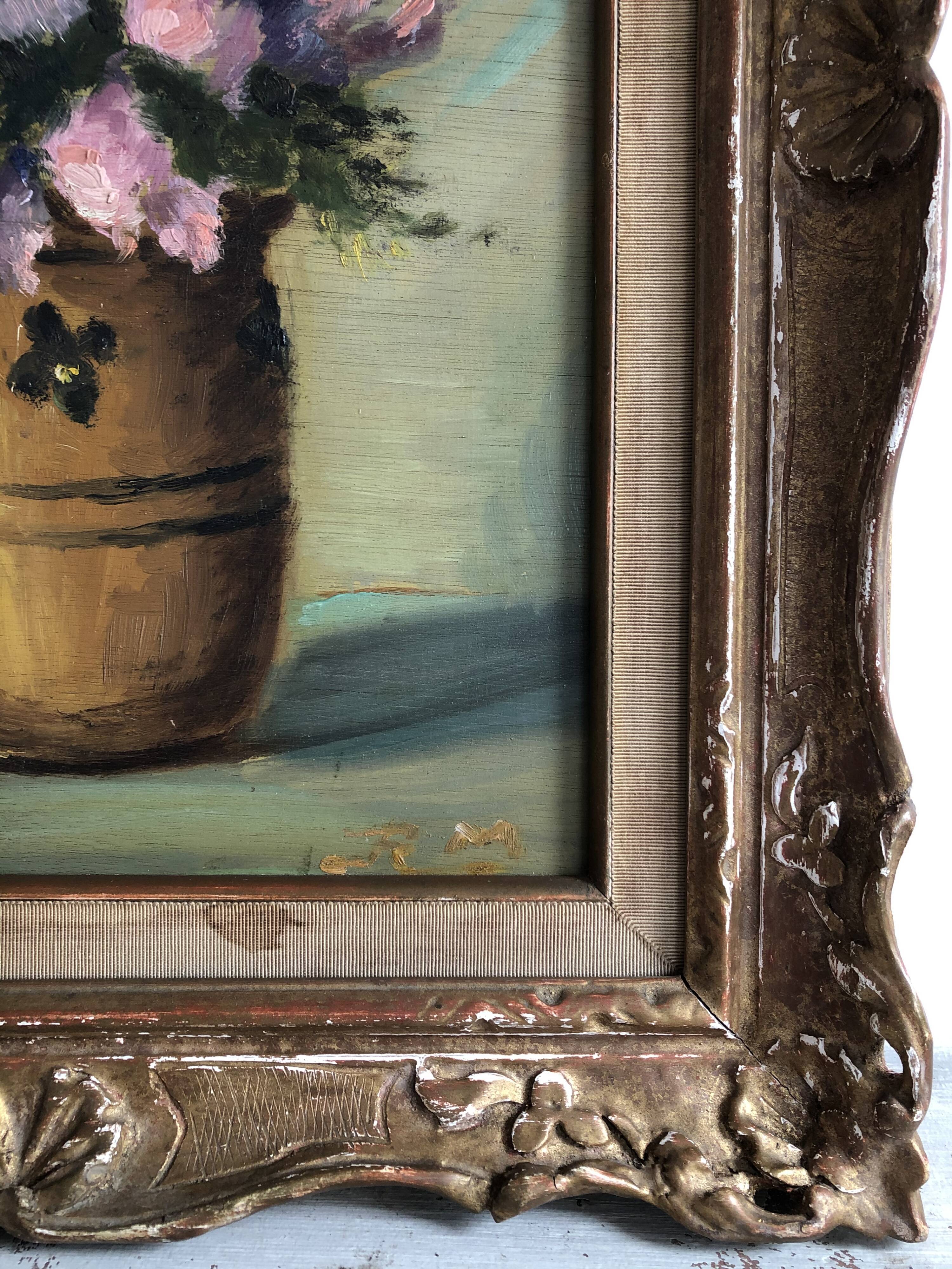 Huile sur panneau encadrée